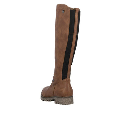 RIEKER WOMENS WOOL LINED ZIPPER BOOT - TAN