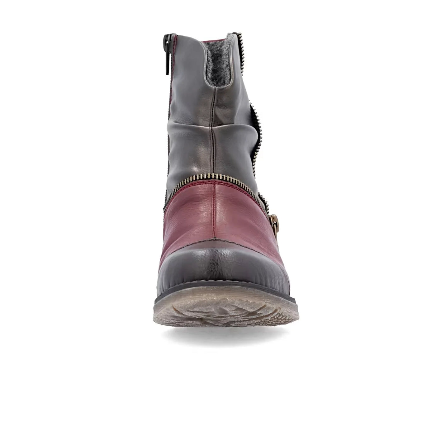 RIEKER WOMENS ZIP BOOTIE - WINE MULTI