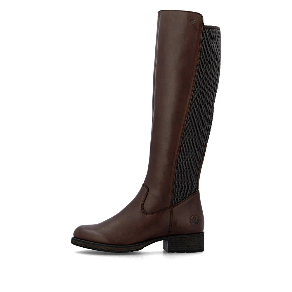 RIEKER WOMENS ZIP DRESS BOOT - EBONY