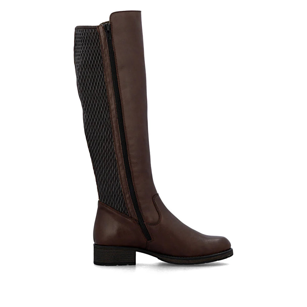 RIEKER WOMENS ZIP DRESS BOOT - EBONY