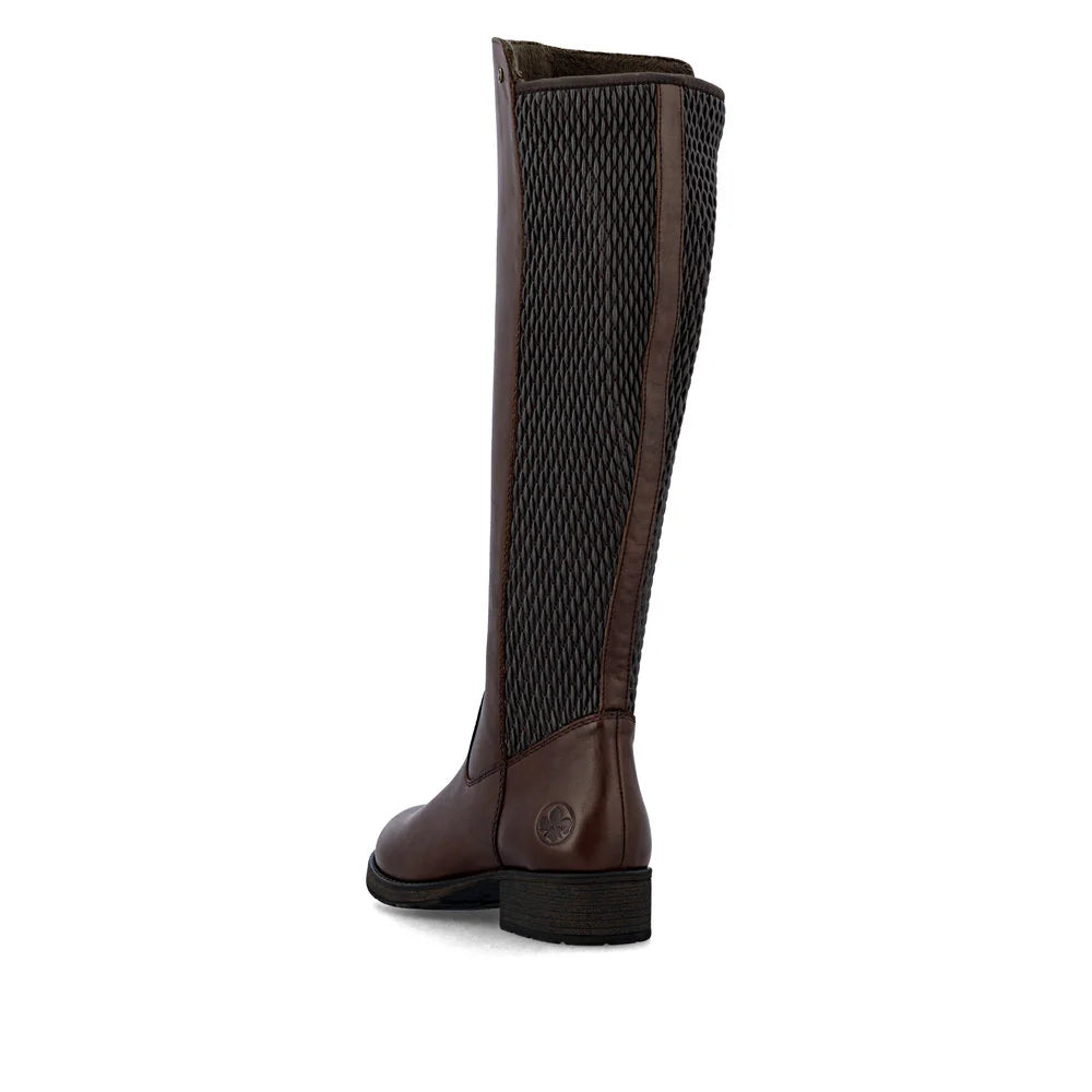 RIEKER WOMENS ZIP DRESS BOOT - EBONY