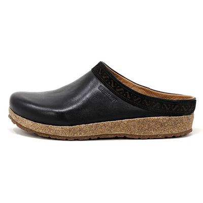 STEGMANN WOMENS LEATHER CLOG - BLACK