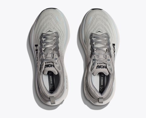 HOKA MENS BONDI 8 - SHARKSKIN/HARBOR MIST – DAVIDSON SHOES